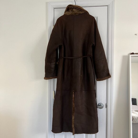 € 2300 Authentic SINCLAIR 100% Shearling Fur Montone Coat ITALY Size 42 - Picture 5 of 16